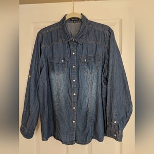 New Look Denim Shirt, EUC, Blue, Size 2X